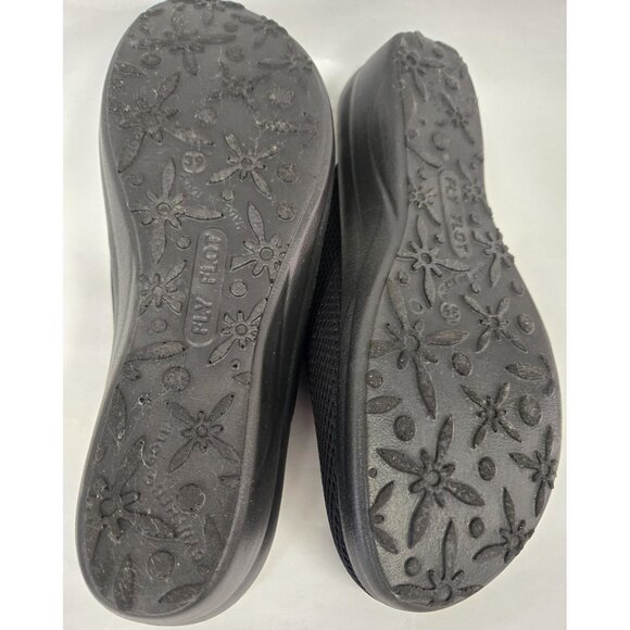 Fly Flot Ladies Black Mesh Slip_On Clogs Size 39/8.5 - Picture 6 of 6